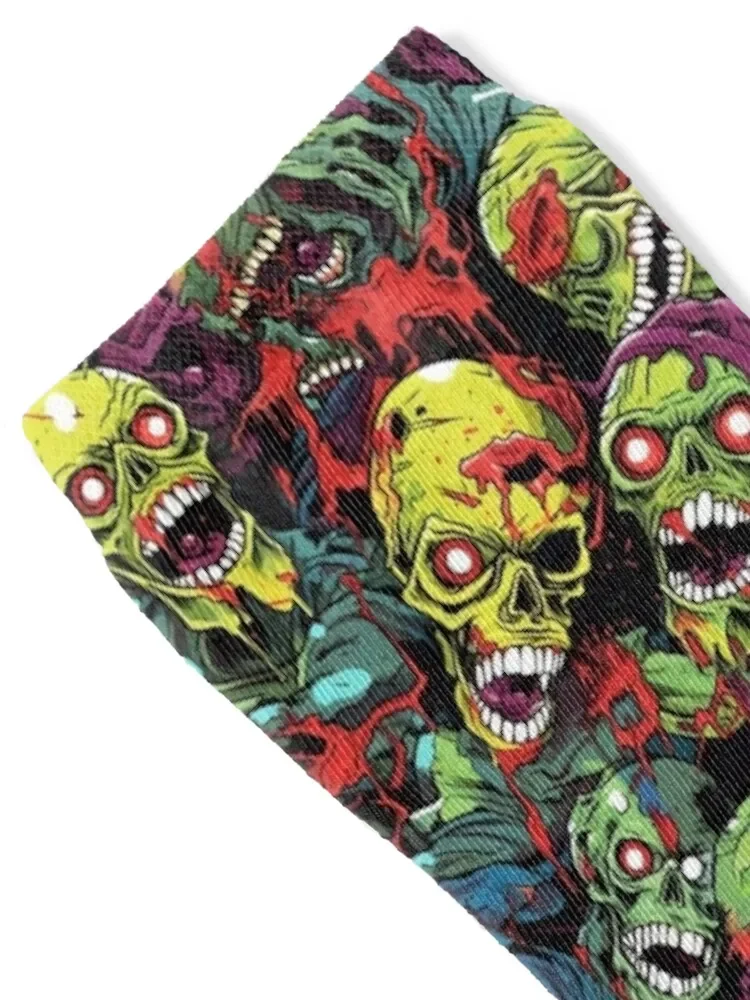 Zombie horde attacks, Horror inspired Hawaiian pattern zombie series #33 Socks man hip hop tennis Non-slip Women Socks Men's