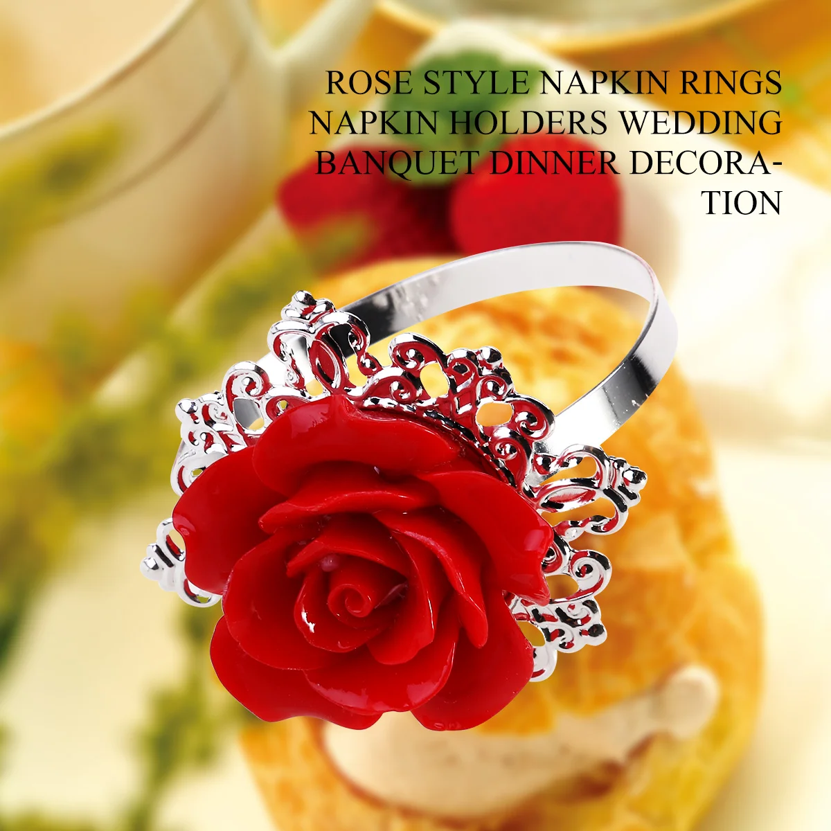 

10 Pcs Rings for Napkins Holder Table Clip Decor Holders Gold Decoration Christmas Wedding Roses Banquet Struggle Silver