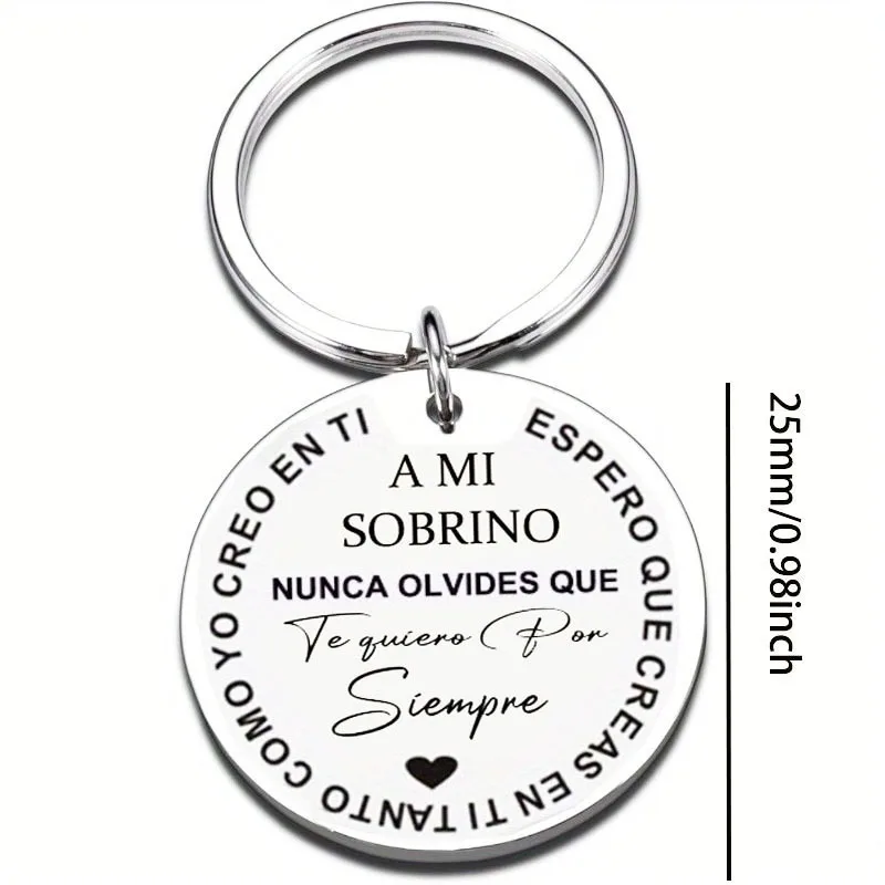 1PC TO MY Nephew NIECE Engraved Keychain Key Ring Believe Inspiration Birthday Graduation Gift Sobrino Sobrina