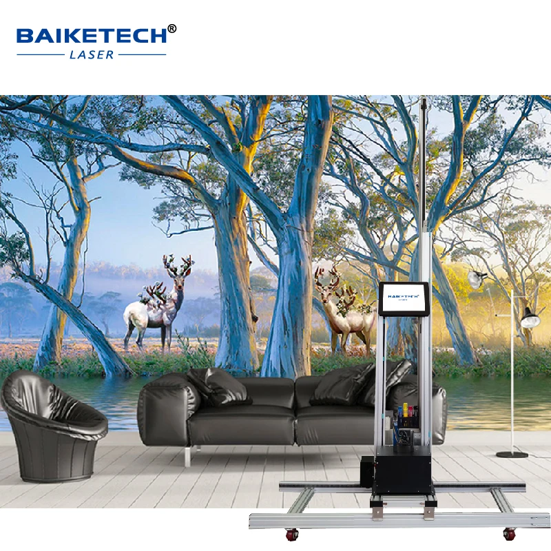 TH-UV12K CMYK UV حبر واحد H16 رأس الطباعة 8 مربع في الساعة دقة 2880 ديسيبل متوحد الخواص طابعة حائط AI للعمل الداخلي والخارجي