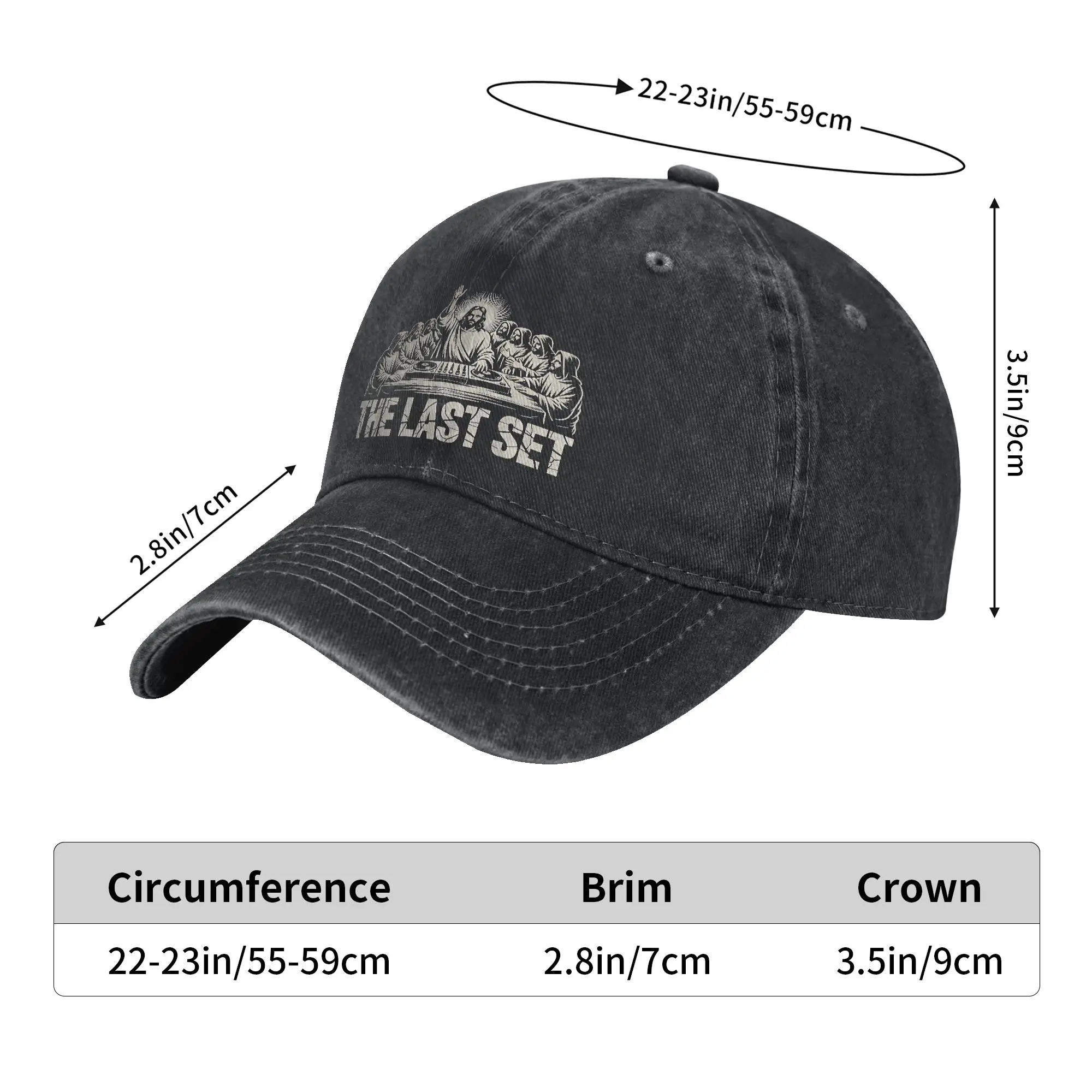 Summer Funny Jesus DJ The Last Set Last Funny Christian Baseball Cap Sun  Breathable Custom DIY Washed Trucker Hat Baseball Caps