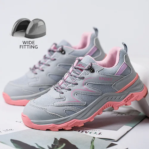 Botas de trabajo, zapatos de seguridad para construcción, zapatillas de trabajo para mujer, zapatos protectores antideslizantes antigolpes y antipinchazos, zapatos con punta de acero