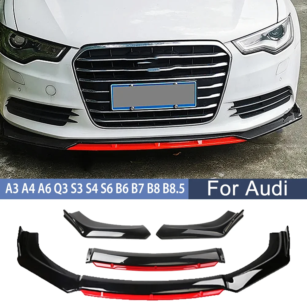 

For Audi A3 A4 A6 Q3 S3 S4 S6 B6 B7 B8 B8.5 Car Universal Front Bumper Lip Chin Spoiler Splitter Diffuser Modification Exterior