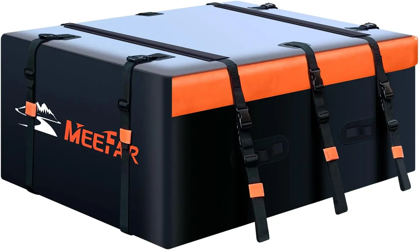 

21 Cubic Feet Waterproof Car Roof Bag, Fits All Vehicles with Anti-Slip Mat, 10 Straps & 6 Hooks