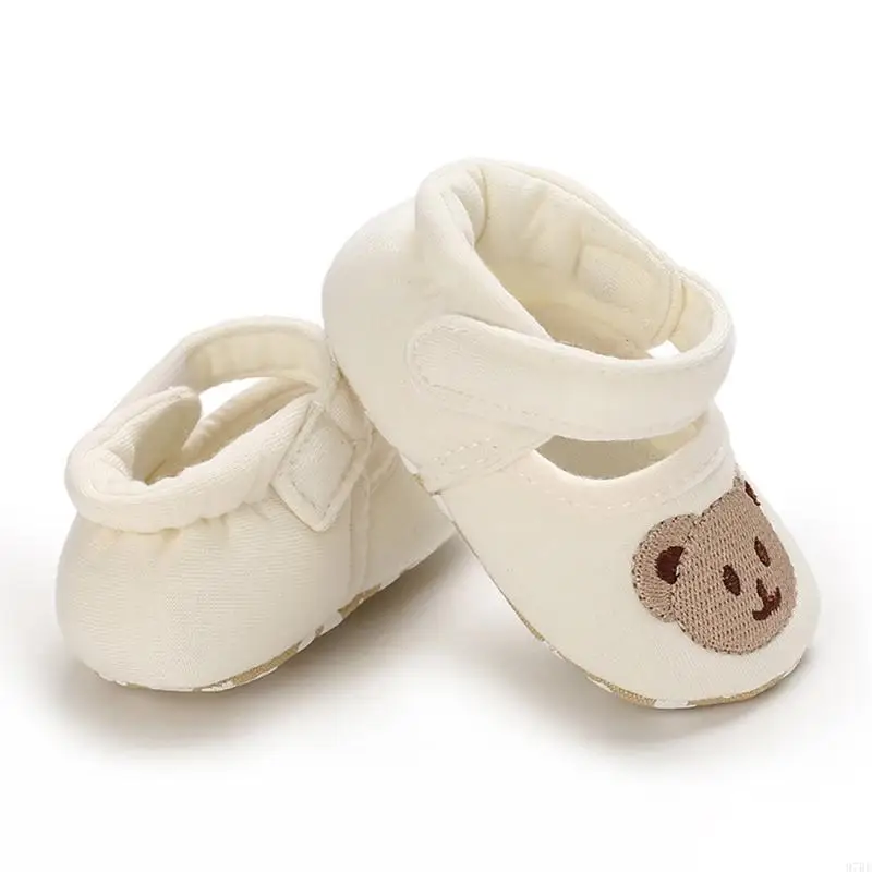 

97BE Baby Shoes Soft & Comfortable Infant Shoes Bear Pattern Newborns Shoes Baby Learning to Walk Shoes Easy Carry Shoes