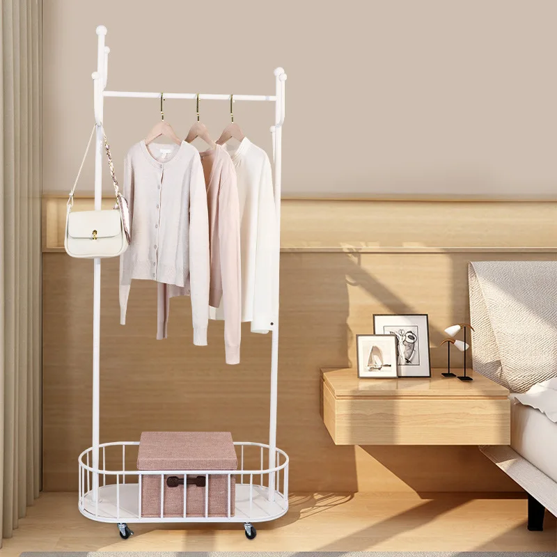 Light luxury mobile floor coat rack home living room bedroom multi-function
