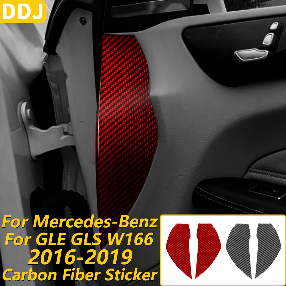 

For Mercedes-Benz GLE GLS W166 2016-2019 Carbon Fiber Dashboard Side Front Slot Panel Cover Decorative Car Accessories Sticker