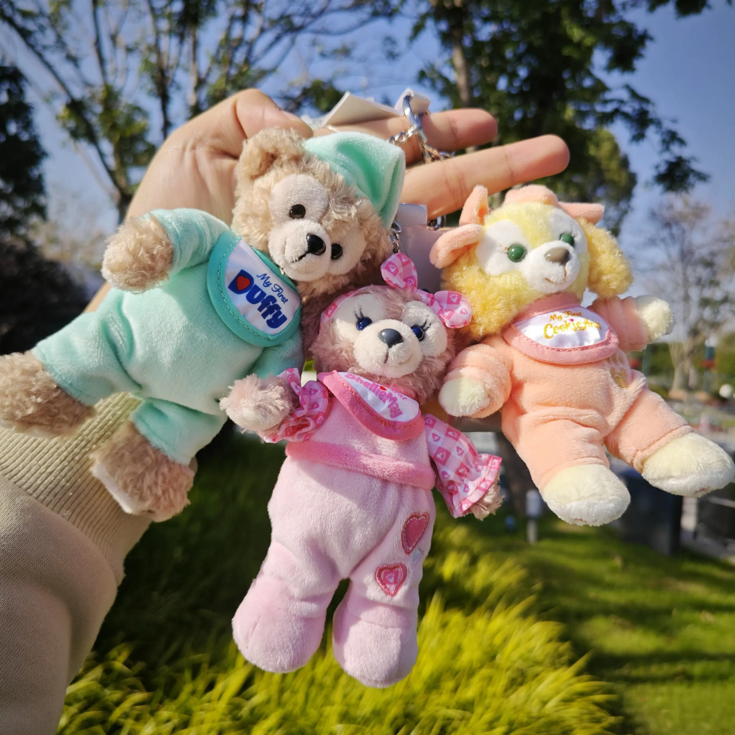 Shanghai Disney Rosort Nightdress Series StellaLou CookieAnn OluMel Sweet Tony Plush Keychain Pendant Chirstmas Birthday Gift