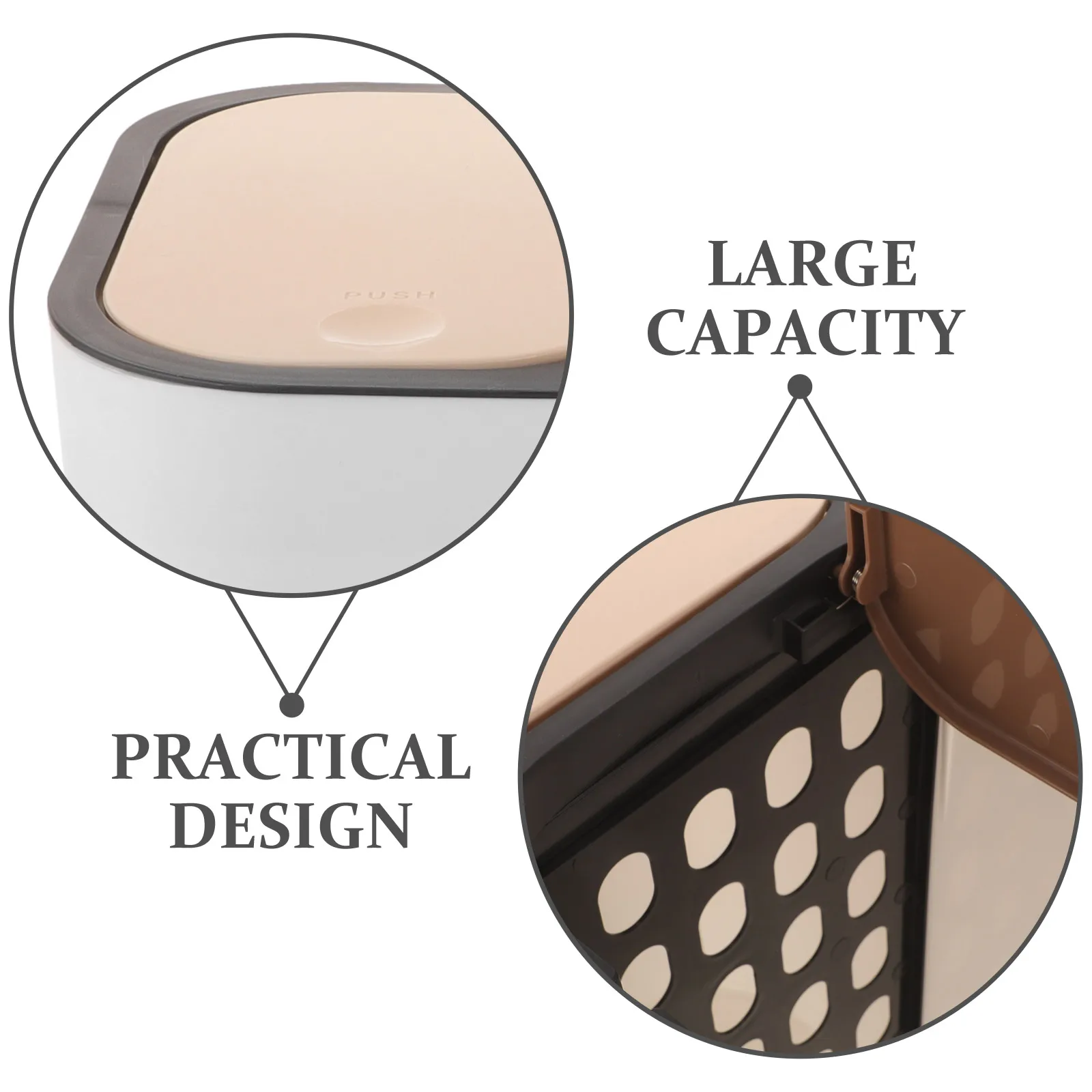 

2 Compartments Plastic Garbage Container Kitchen Trash Can Dual Recycling Bin Wet Dry Waste Organizer Home Dust Bin