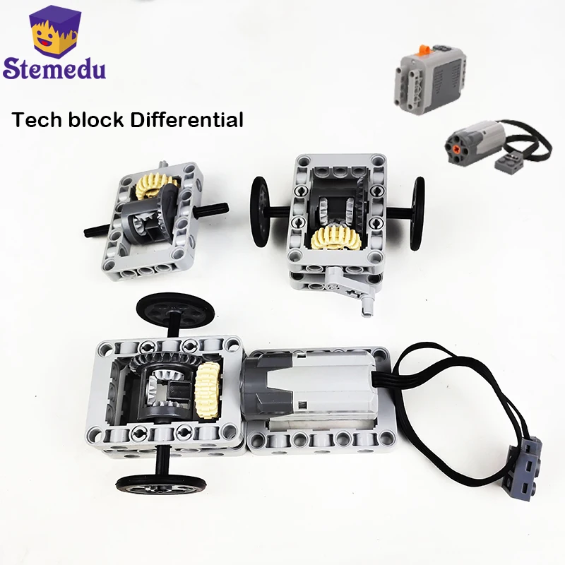 Building Blocks Simple Basic Technology Car Differential Simulation Model Creative Teaching Demonstration Model