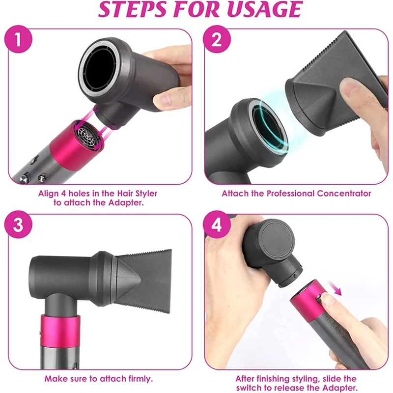 Professional Concentrator and Adapter Kit for Dyson Airwrap Styler, for Curling Iron Converting to Hair Dryer