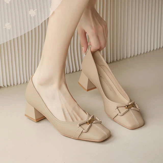 Ladies square toe shoes hot sale