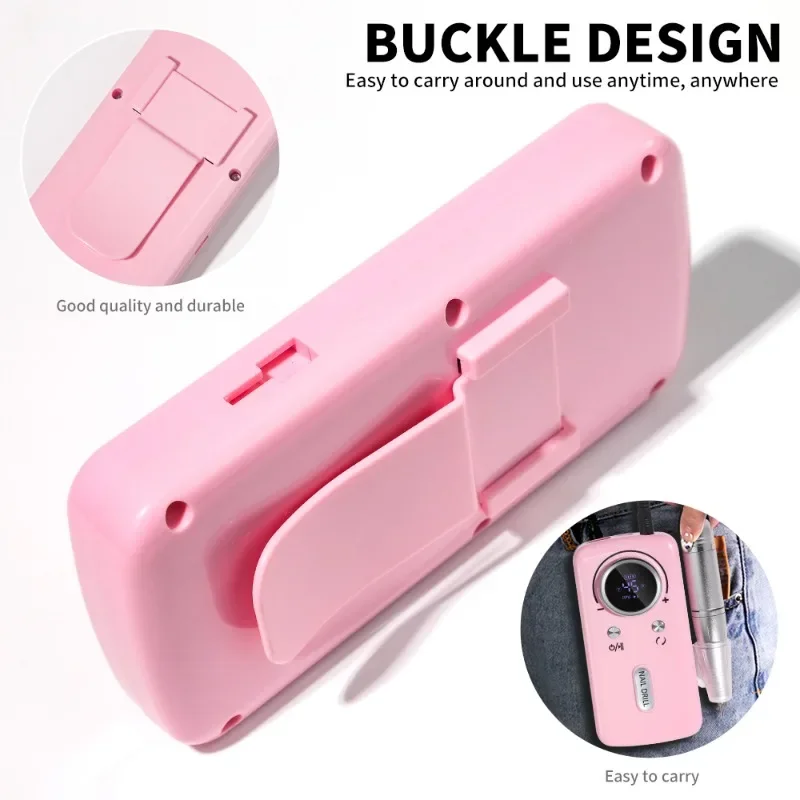

Portable 45000RPM Rechargeable Electric Nail Drill File Sander for Home Manicure Salon Gel Nails Polishing