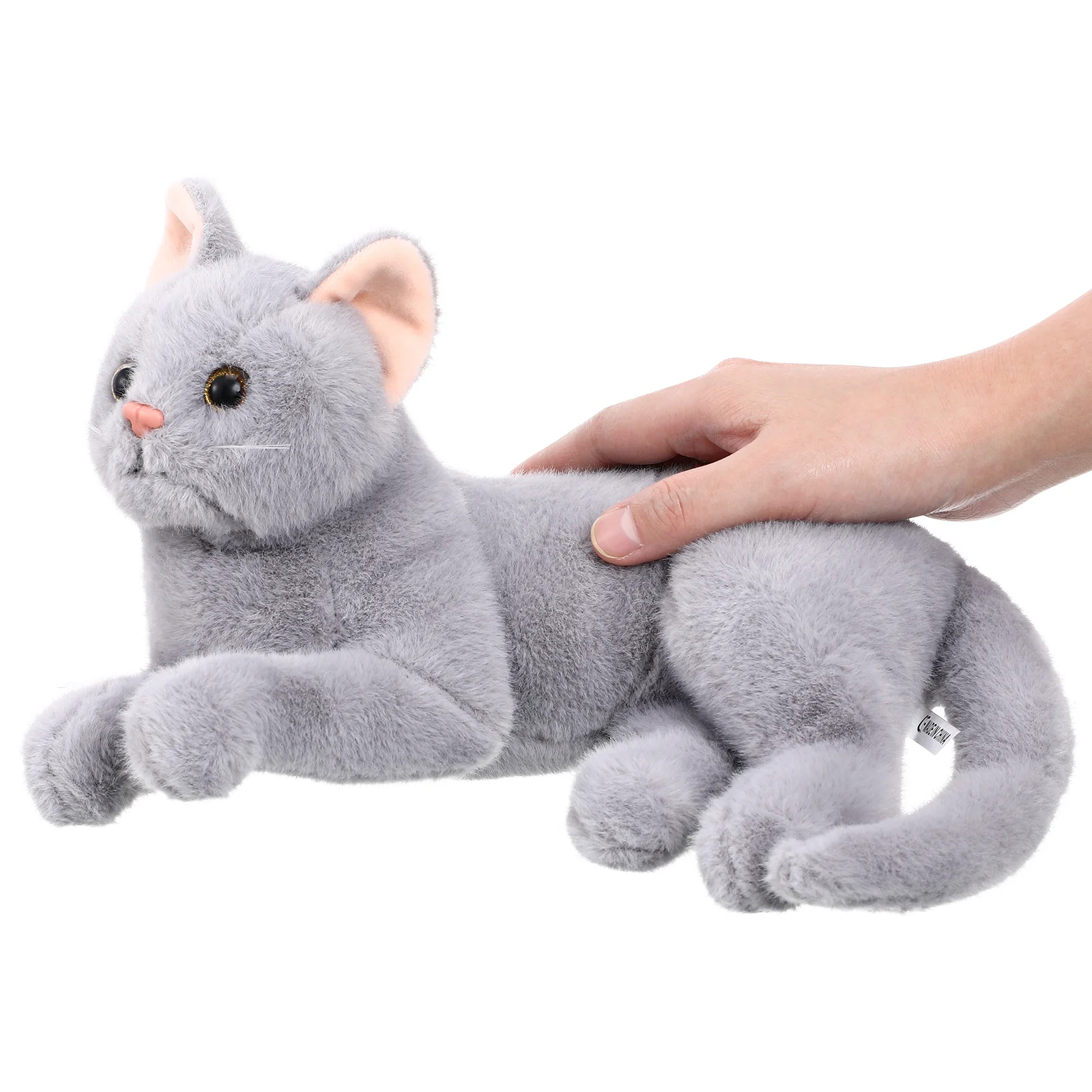 Jouet en peluche en forme de chat pour enfant et bébé, jouet décoratif blanc, simulation d'animal