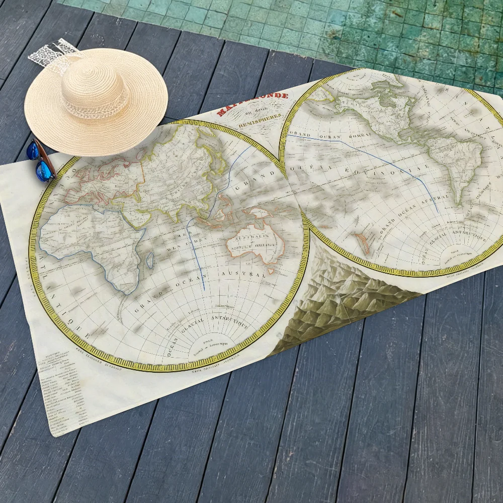 Antika Dünya Haritası Havlu Pl - Travel Yoga Accessories incelemesi ve fiyatı