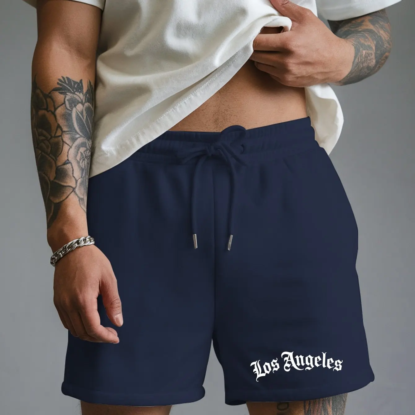 Summer Men's Casual Letter Print Shorts Breathable Skin-friendly Fabric Stylish Versatile Suitable for Sports and Everyday Wear