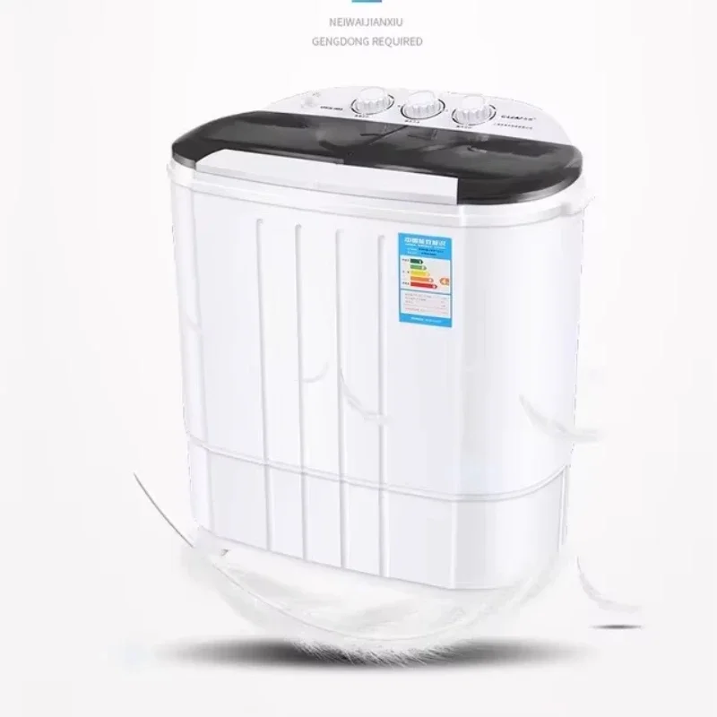 Home semi-automatic washing machine double drum and drying function portable washing machine