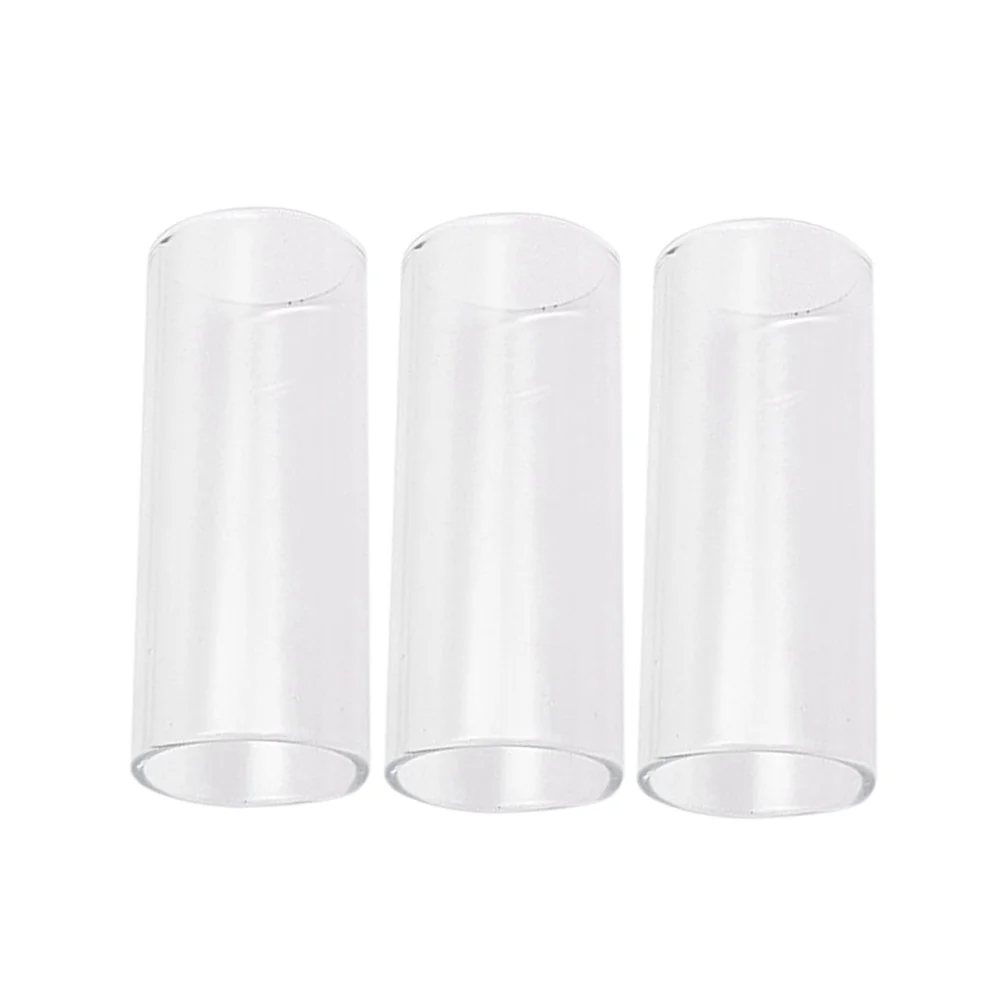 3 uds accesorios de guitarra tobogán estándar diapositivas profesionales vidrio de cuello de botella mediano