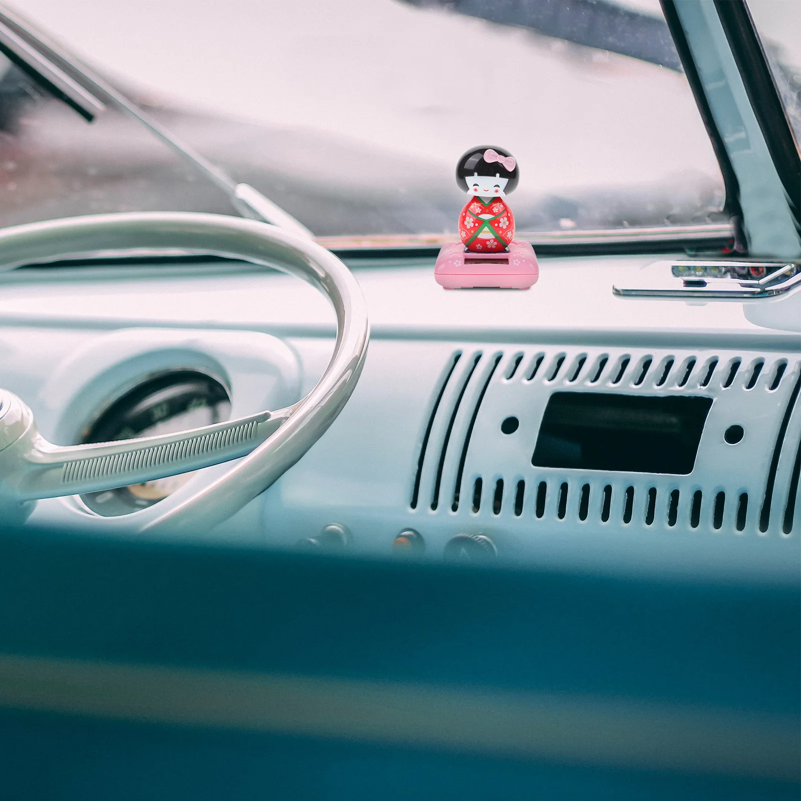 

Red Kimono Maiko Car Ornament Solar Powered Nodding Car Interior Decor Japanese Style Gift for Home Kimono Gift