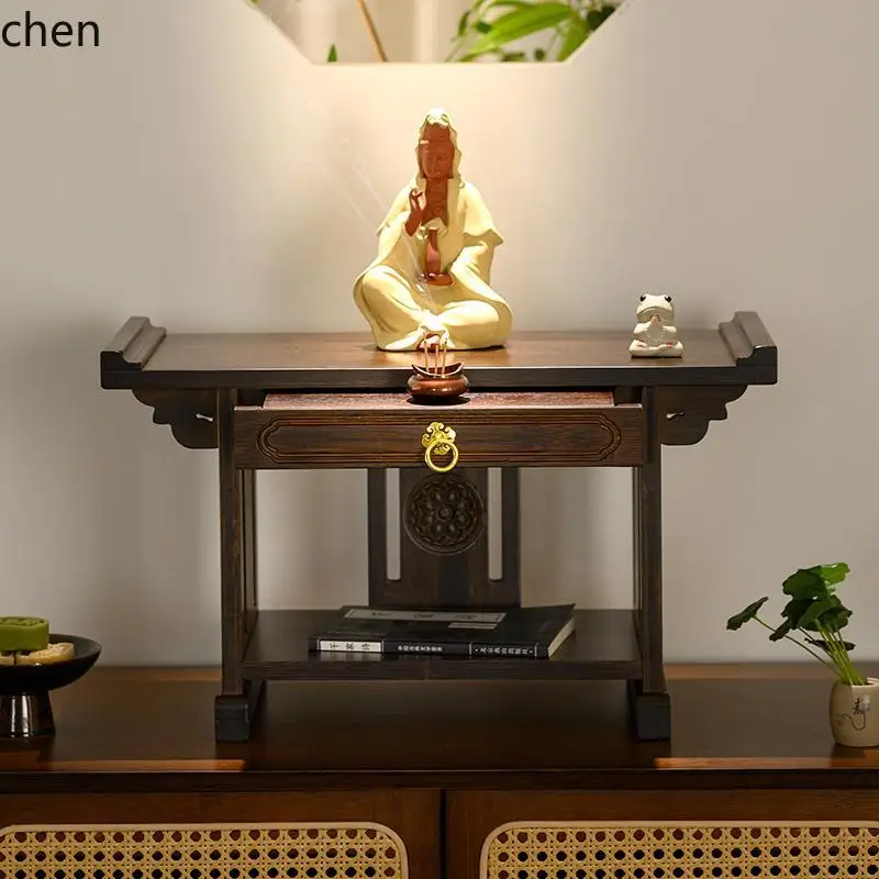 display rack incense case,Zen offering table against the wall, Buddhist cabinet to raise the God of Wealth offering table