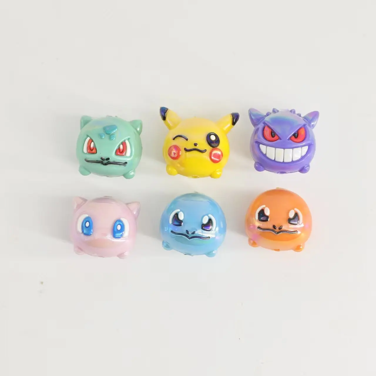 10PCS Pokemon Gengar Pikachu PVC focal Beads For Jewelry Making DIY badge reel Bead Pen keychain Accessories - view 2
