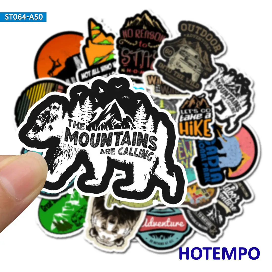 

50PCS Travel Stickers Wild Adventure Camping Climbing Hiking Outdoor Trip Decals for Laptop Luggage Car Bike Phone Sticker Toys