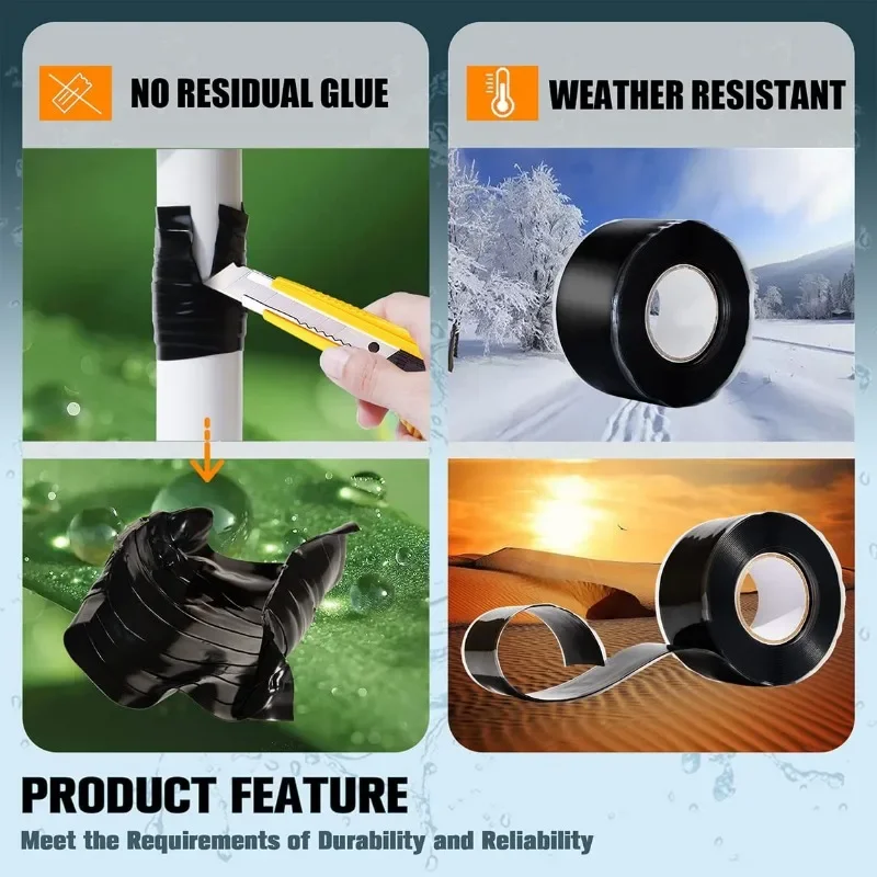 1/5 Rotoli Forte Impermeabile Arresto Perdite Sigillato Riparazione Nastro Isolante In Silicone Auto Adesivo Idraulico Nastri di Riparazione Tubi Elettrici