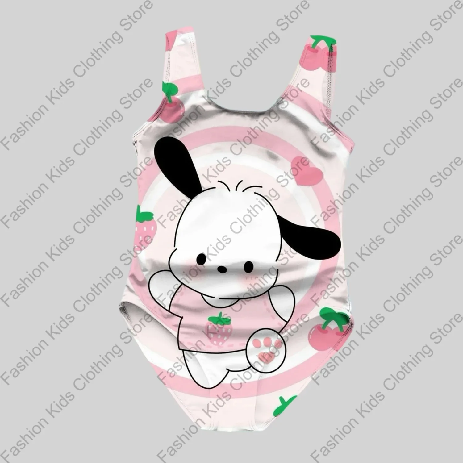 MINISO Girls Summer One-Piece Swimsuit Fashion Cartoon Cute Cinnamoroll 3d Printed Women Swimwear Girls Sleeveless Swim Clothing