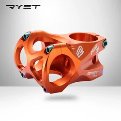 RYET 45mm Bicycle MTB Stem CNC 31.8mm Handlebar Holder Ultralight 0 Degree Rise FR AM Enduro 28.6mm Steerer Mountain Bike Parts