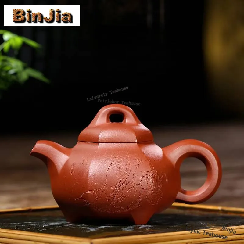 

Чайники из исинской фиолетовой глины, 140 мл, чайники ручной работы с шестигранным горшком, маленький чайник из сырой руды и красной глины с ситечком, чайный набор Zisha