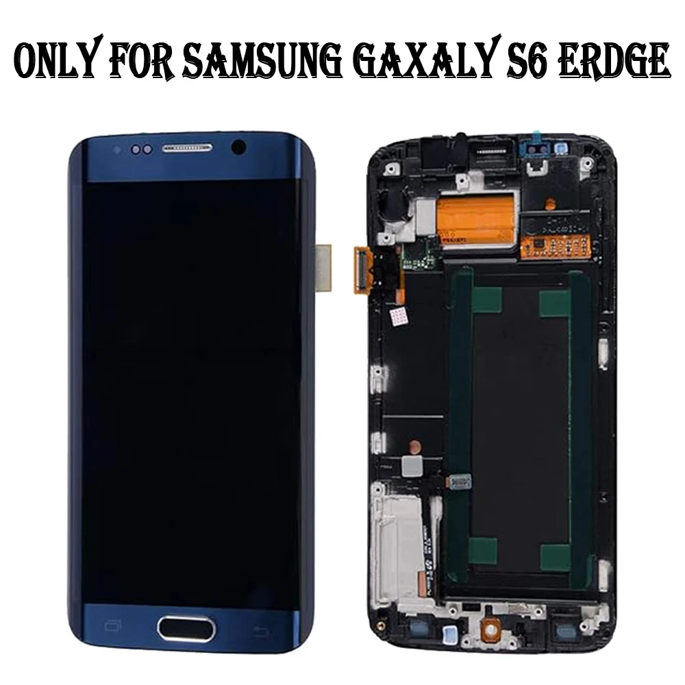 5.1\'\' super AMOLED LCD For SAMSUNG Galaxy S6 EDGE Display Digitizer Touch Screen For S6 Edge G925F G925 LCD With Burn Shadow