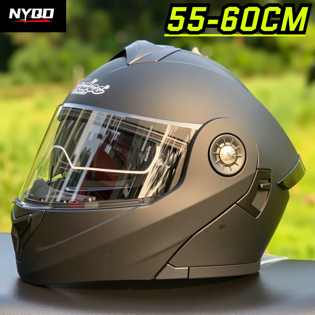 Men's and Women's Winter Thermal Full-Face Double Lens Helmets for Electric Bicycles and Motorcycles All Seasons Casco Moto