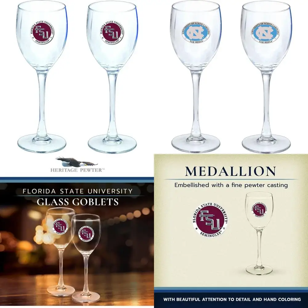 

Florida State Seminoles 12 oz Glass Goblets Set, Expertly Crafted Pewter Glass, Ideal for Wine and Collectibles