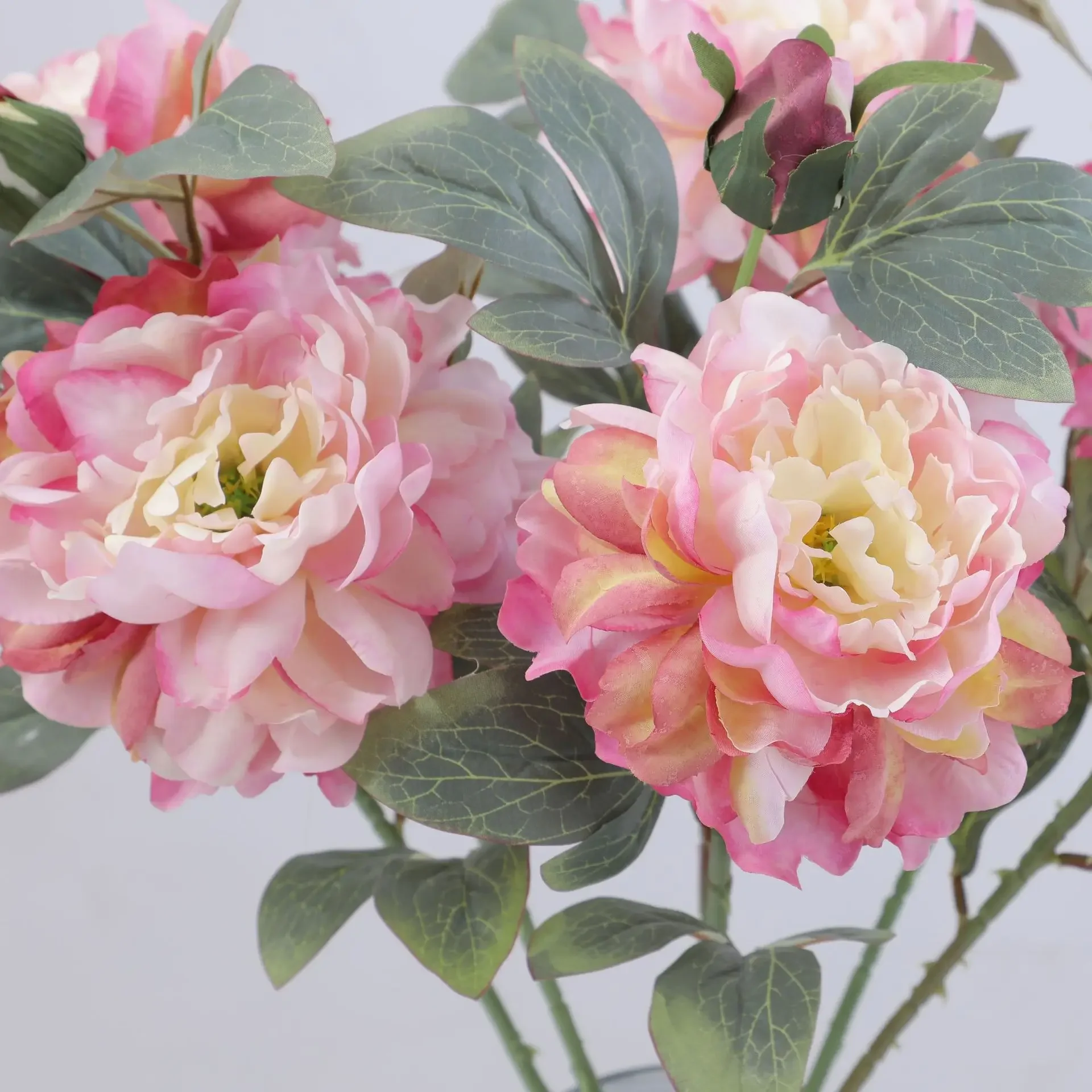 Artificial Peony Flower Single Big Flower Head Fake Flower Home Decoration Hotel Wedding Flowers Row Light Luxury Decoration view 2