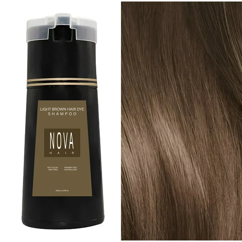 Nova Hair Dyeing 3-in-1-Haarpflegeshampoo, natürliches, schnelles, weißes Haar, gefärbt, schwarze Haarfärbemittel, dauerhafte Komfort-Haarpflege für Männer und Frauen – Detail 7