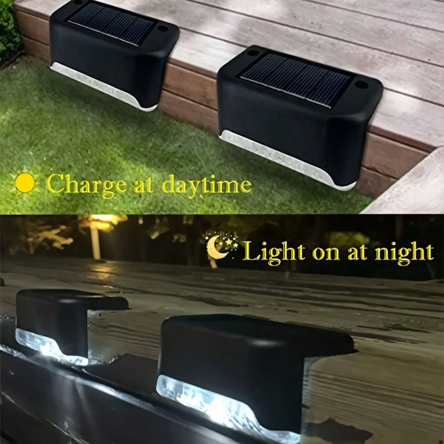 Solar Deck Lights 12 Pack, Waterproof Led Lights, Warm White Solar LED Lights for Outdoor Deck Step Stairs, Step, Fence, Yard, Patio, and Pathway