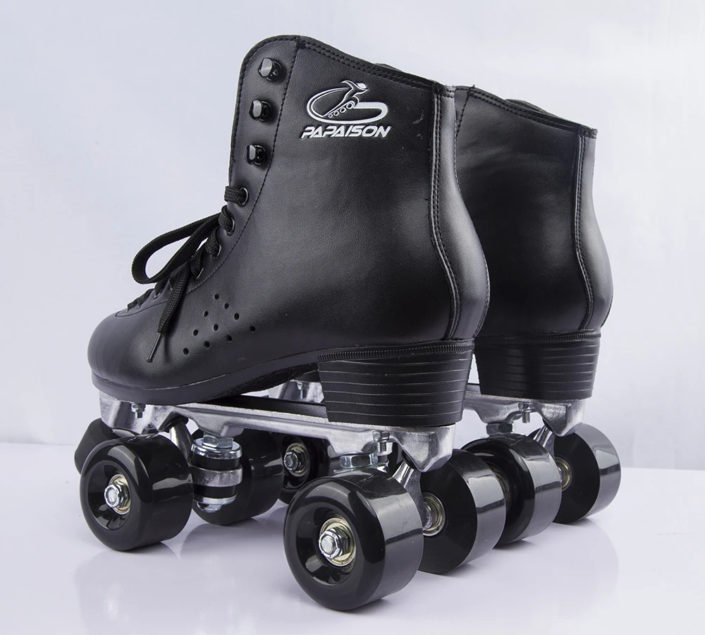 Skate de couro genuíno, Patins duráveis, Rodas coloridas do plutônio, Profissional para colocar