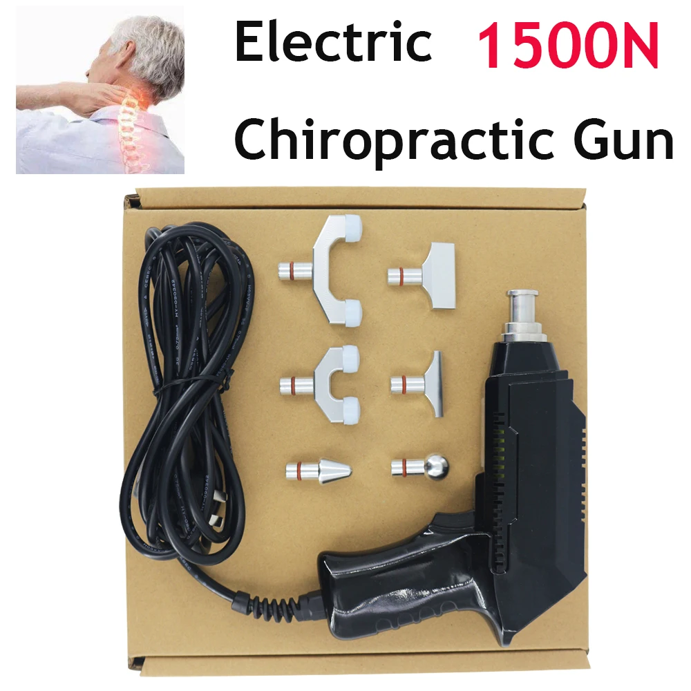 

2025 Newest Electric Chiropractic Adjusting Tool Spine Correction Gun 6 Heads 1500N Adjustable Intensity Therapy Spinal Massager