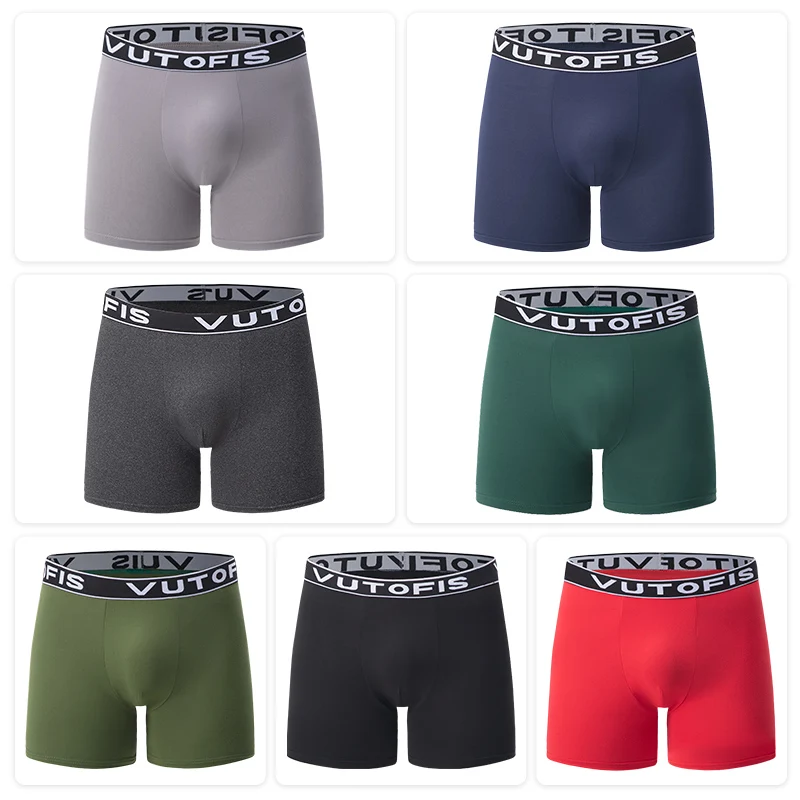 7-Pcs Men\'s Mixed Color Combination Long Underwear Multi-size Leisure Sports Comfortable Boyshort Plus Size Shorts For Teenagers