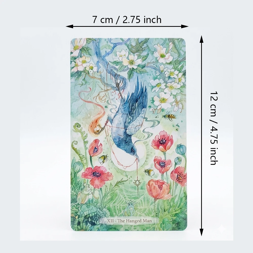 Verdance Tarot Deck in Rigid Box, 78 Pcs Lyrical Nature-Inspired RWS Tarot Cards Double-embossed Cardstock 12*7cm