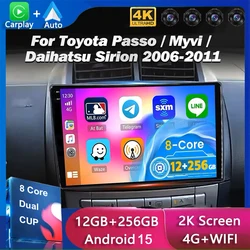 Android 15  For Toyota Passo Daihatsu Boon Sirion Subaru Justy Perodua Myvi Car Radio Multimedia Video Player GPS 4G Carplay