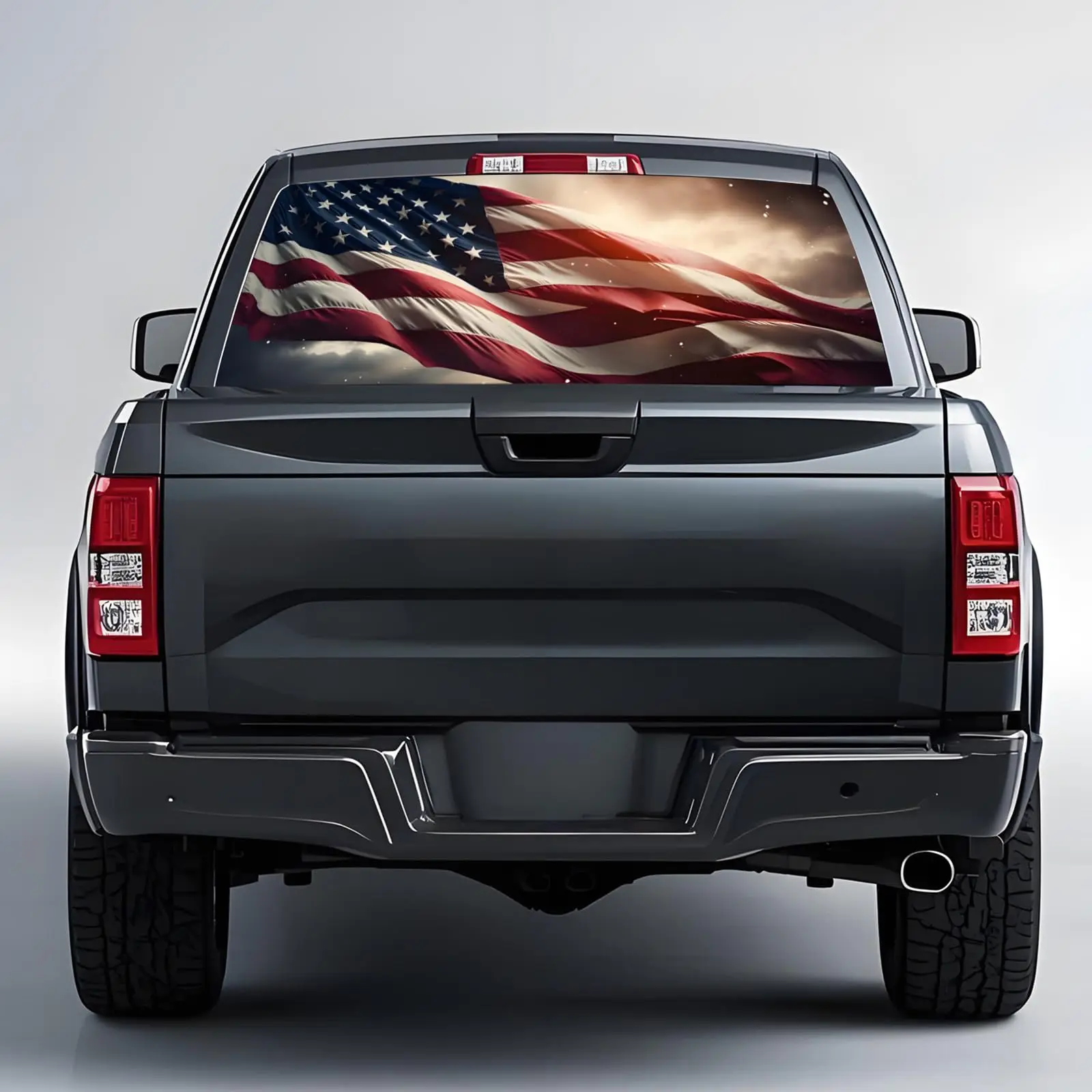 

American Flag Rear Window Decal For Pickup Trucks 65x17.3 Inch Sticker Decor