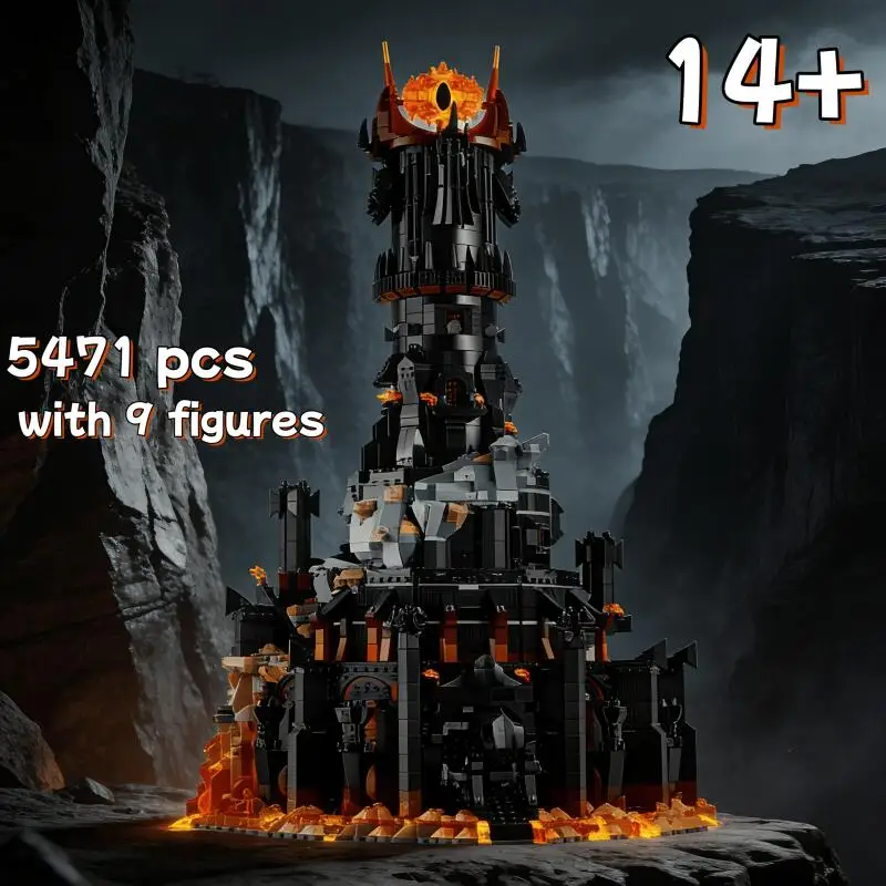 

5471pcs Lord Rings Barado Fortress Barad Dur Dark Tower 10333 Building Block Puzzle Model Toy Party Birthday Christmas Gift