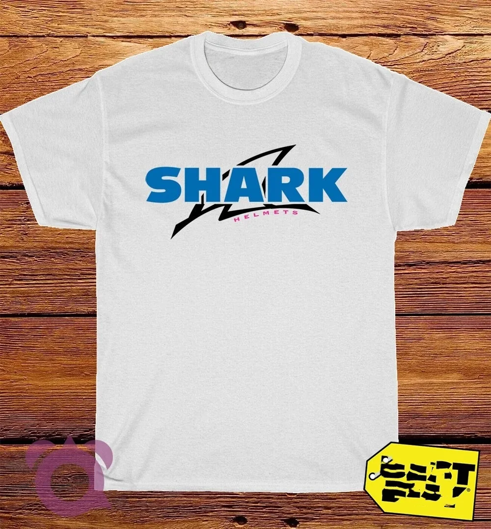

2025 Summer New Shark Racing Helmets Logo American Funny T-shirt Printed Cotton Round Neck T-shirt for Men and Women