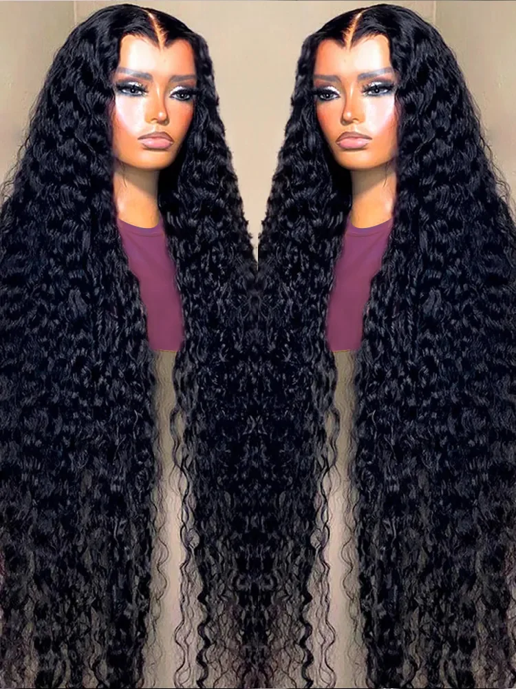 

250% Deep Wave 13x6 HD Lace Frontal Wig Brazilian Curly Human Hair Wigs For Women Lace Front Human Hair Wig Pre Plucked 36 Inch