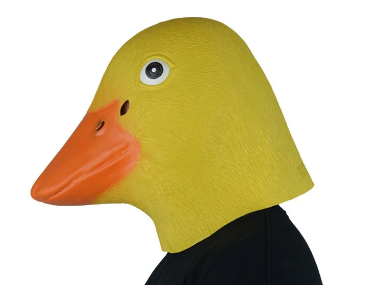 Latex Duck Mask Halloween Goose Head Cover Animal Mask Cosplay Props Yellow Duck Ball Mask