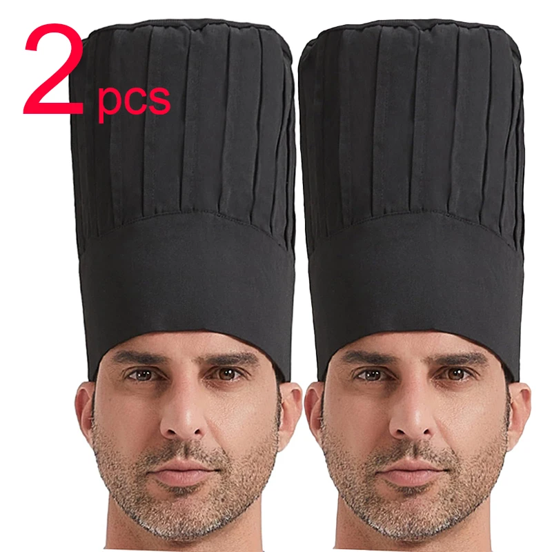 Profession Cook Hats Stretchy Adjustable Food service Kitchen Work Cap Hotel Restaurant Cooking Cap for Canteen Bakery Household