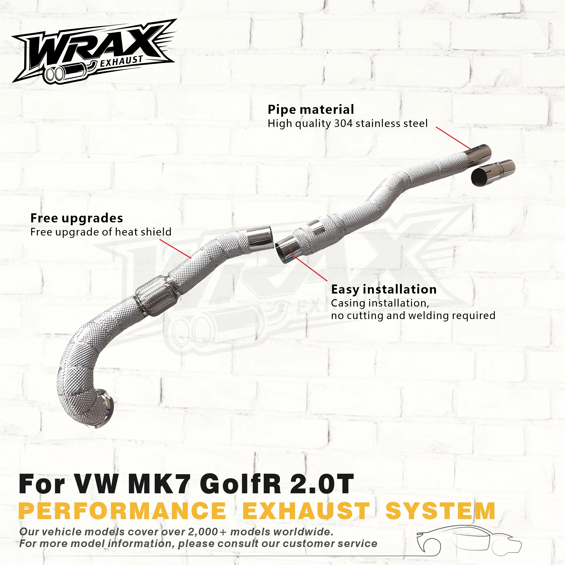 

Выхлопная система для VW MK7 Golf R 2.0T 2014-2020, SS304, без катализатора, с теплозащитным экраном, Plug-and-Play, прямая установка.