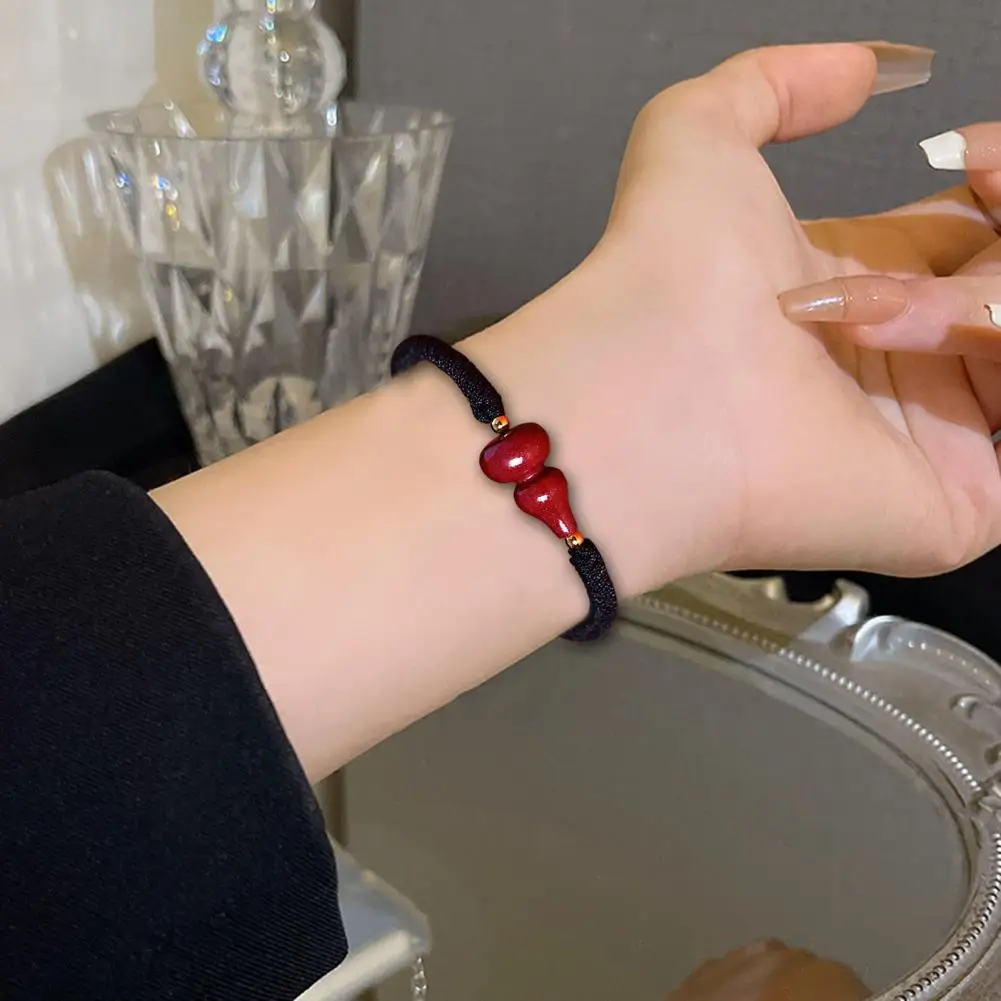 Unisex Hand Rope Chinese Zodiac Blessing Gourd Manual Braided Adjustable Tassel Bracelet Ethnic Style Jewelry Hand Strap