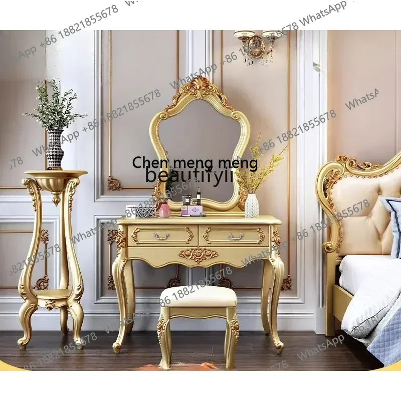 B178 Solid wood dresser dressing cabinet French solid wood makeup table stool bedroom